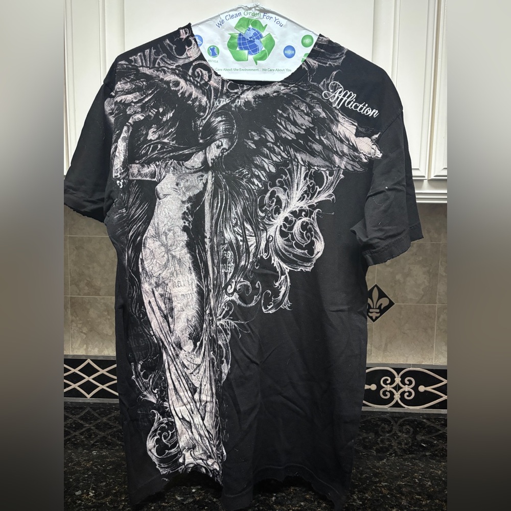 Vintage Y2K Black Affliction Shirt Size Large